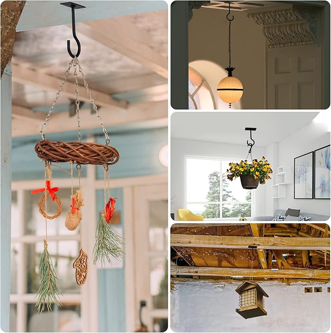 Ceiling Hooks for Hanging Plants 6pack 2.5inch Wall Mount Plant Hooks Meatl - Image 5