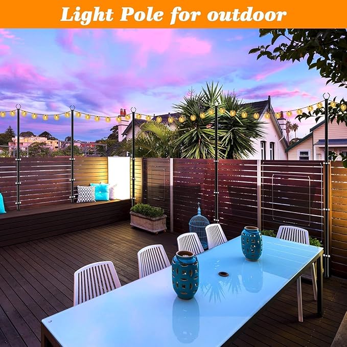 10 Pack String Light Poles, 10 Ft Light Poles - Image 7