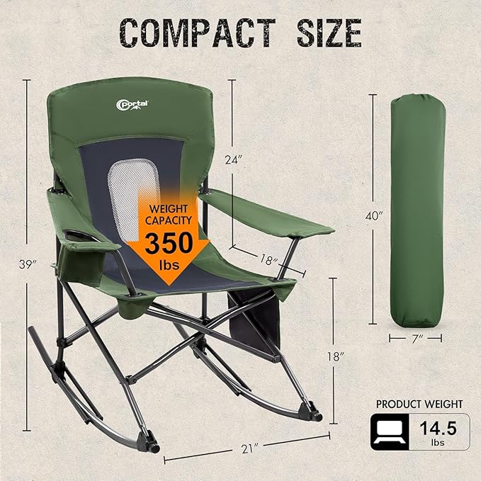 Portal Outdoor Rocking Chair Camping Folding Portable Rocker - Image 3