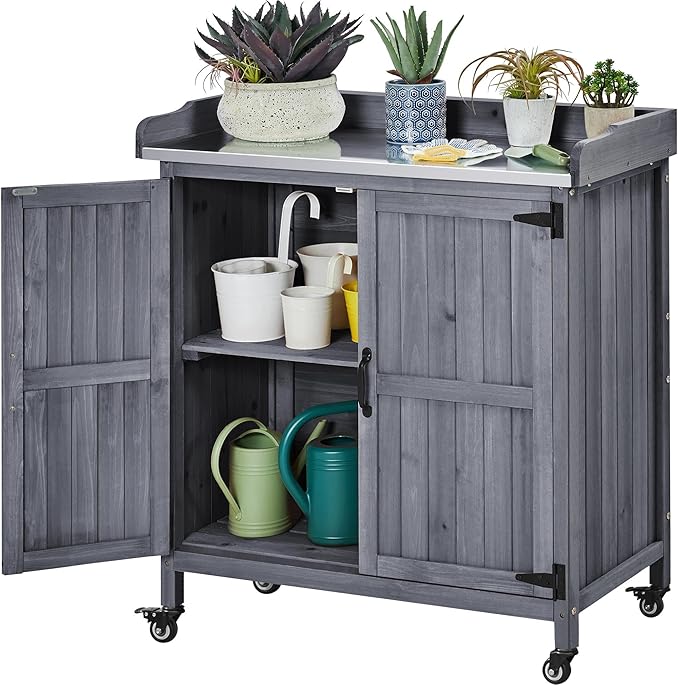 Yaheetech Garden Potting Bench Table, Outdoor Garden Horticultural Wooden by Yaheetech