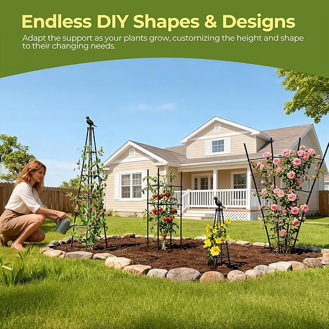4 Pack Garden Trellis for Climbing Plants Outdoors, Vegetables - Image 2