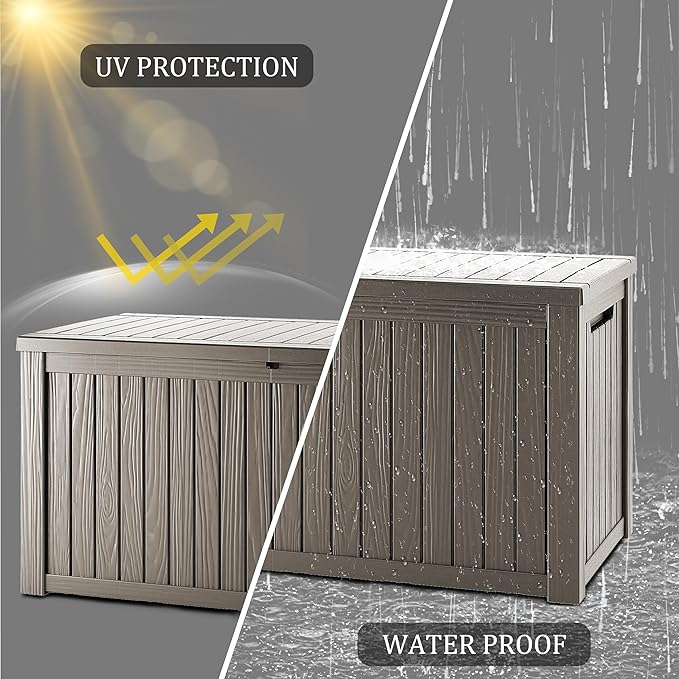 TARKARI 180 Gallon Lockable Resin Deck Box, Waterproof & UV-Resistant Outdoor - Image 5