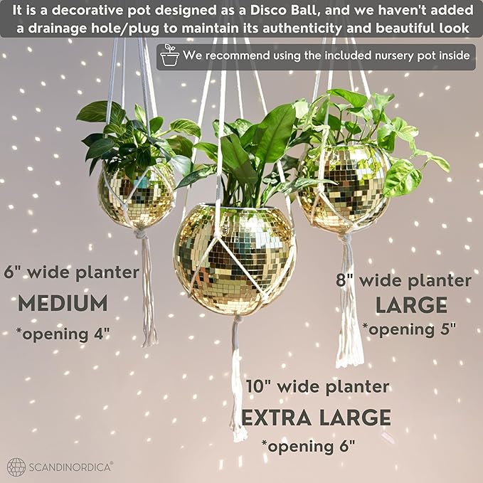 SCANDINORDICA Disco Ball Planter – Value Package: Mirror Disco Planter - Image 5