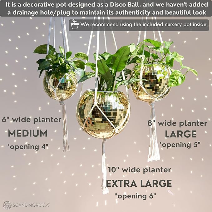 SCANDINORDICA Disco Ball Planter – Value Package: Mirror Disco Planter - Image 5