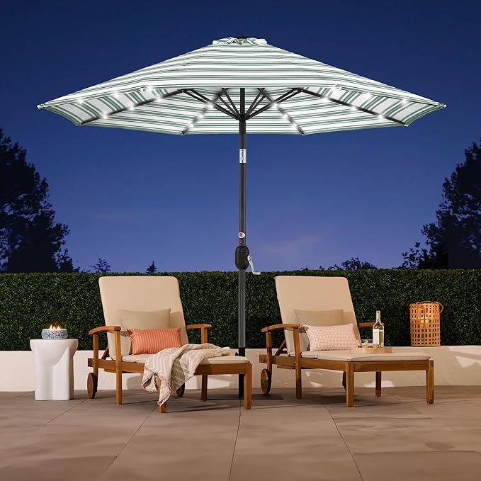 Best Choice Products 10ft Solar Polyester LED Lighted Patio Umbrella w/Tilt - Image 5