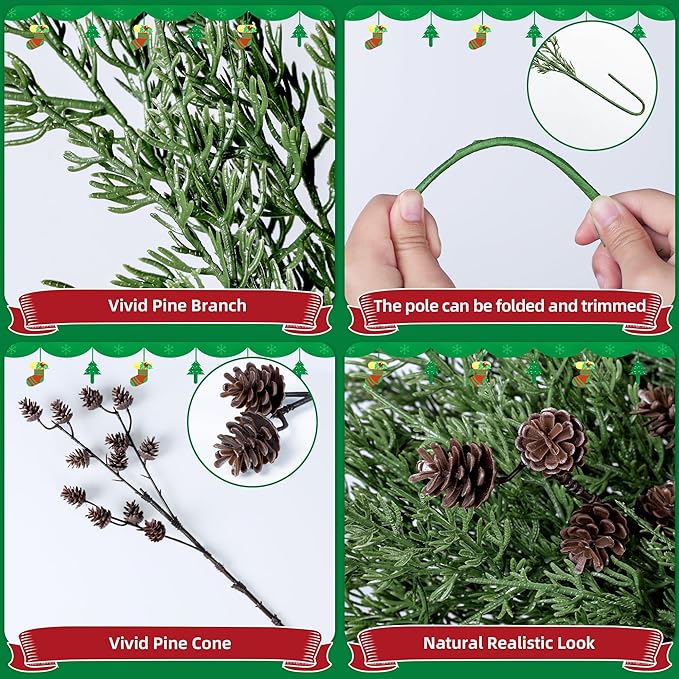 Faux Cedar Stems Artificial Norfolk Pine Branches - Image 6