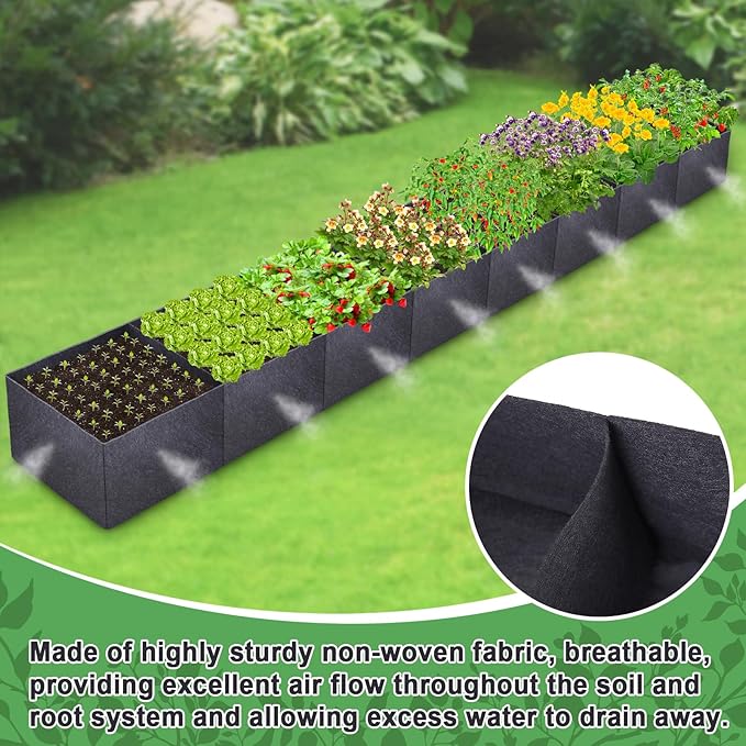 POILKMNI 16x2x1ft Fabric Raised Garden Bed - Image 5
