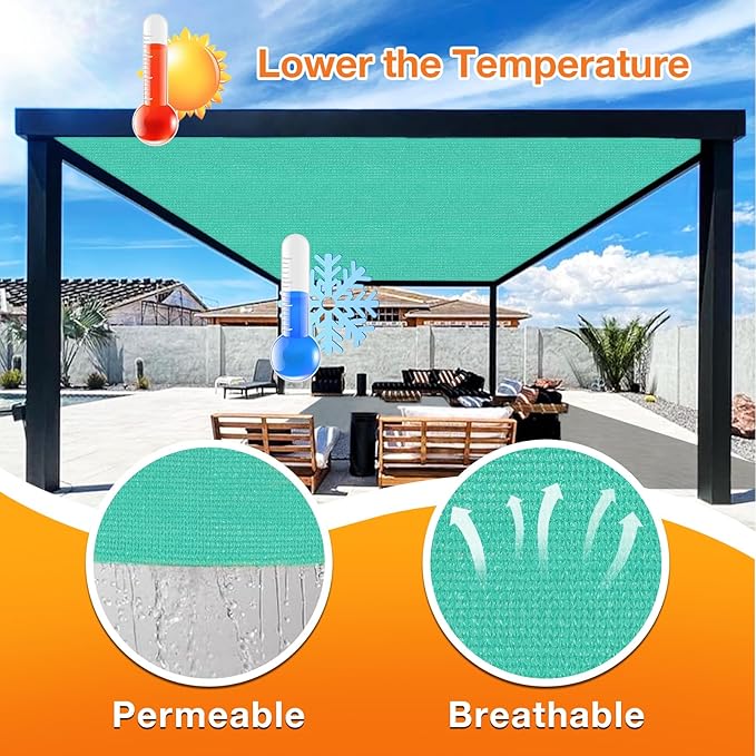 Artpuch Outdoor Pergola Shade Cover 14' X 16' Sun Shade Cloth - Image 4