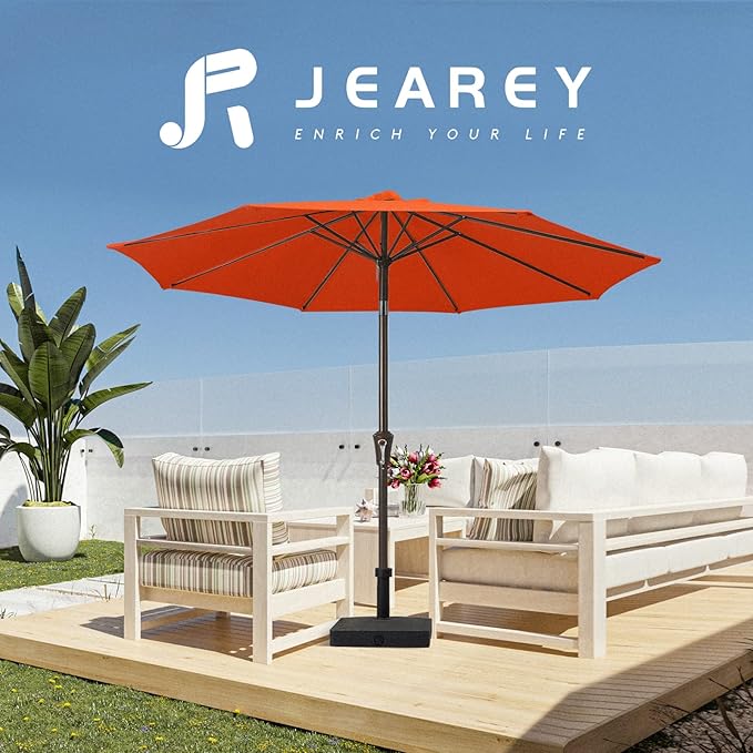 JEAREY 9FT Outdoor Patio Umbrella Outdoor Table Umbrella - Image 7