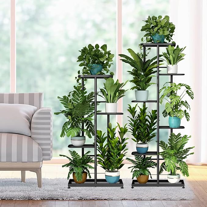LINZINAR Plant Stand Indoor Outdoor Metal 6 Tier 7 Potted Multiple Flower Pot - Image 6