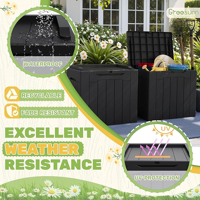 Greesum 31 Gallon Deck Box for Outside, All Weather Outdoor Storage Boxes for - Image 5