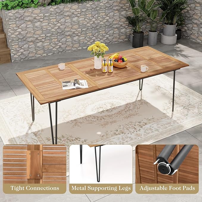 Tangkula 86.5" Large Patio Dining Table - Image 9