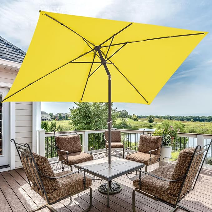 JEAREY 6.5x10 ft Rectangular Patio Umbrellas Outdoor Market Umbrella - Image 6