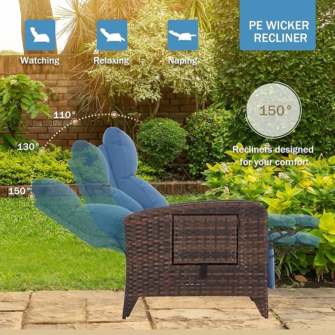 Upgraded Outdoor Recliner Chair, Reclining Patio Chairs - Image 4