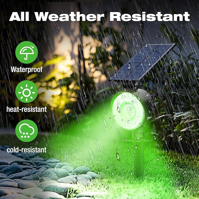 nipify 2 Pack Solar Spot Lights Outdoor Waterproof, Solar Spotlight Light - Image 2