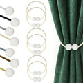 Hion Magnetic Curtain Tiebacks Beige 6 Pack, Curtain Tiebacks Buckles Holdbacks by Hion