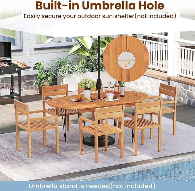 Tangkula 71" Outdoor Dining Table - Image 4