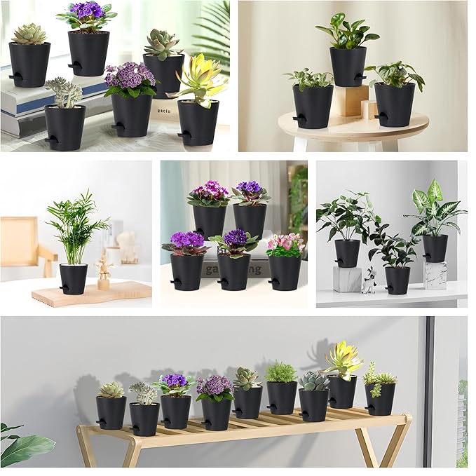 5 Pack 5 inch Self-Watering Pots, African Violets Planter - Image 3