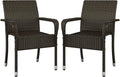 Yaheetech Set of 2 Stackable Outdoor Rattan Dining Chairs, All-Weather Armchair by Yaheetech