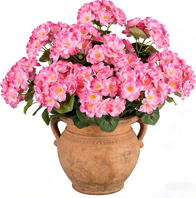 Artificial Geraniums Flowers for Outdoors, 6 Bundles Realistic Silk Fake - Image 4