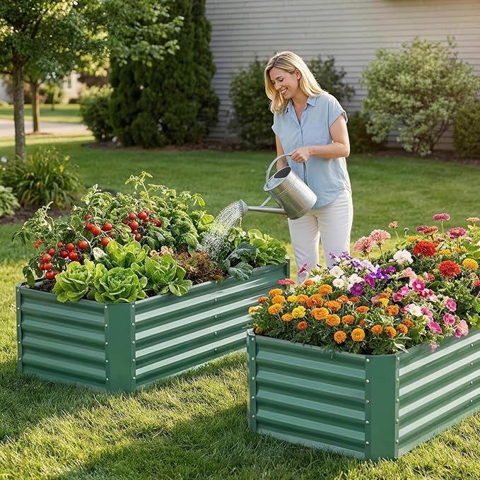 ZORMY 4×2×1.4ft Galvanized Raised Garden Bed Kit, Metal Planter Boxes Outdoor - Image 2