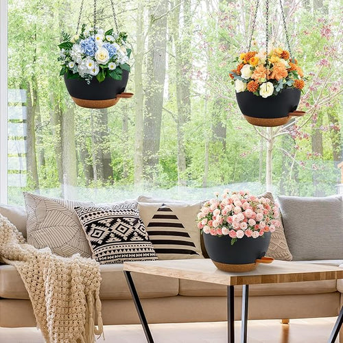 10 inch Hanging Planters for Indoor Plants, 3 Pack Self-Watering Hanging - Image 2