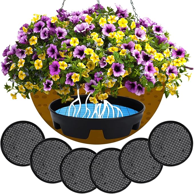 UPINS 6 Pcs Invisible Self Watering Planter, 6.7 Inches Insert Auto Plant by UPINS
