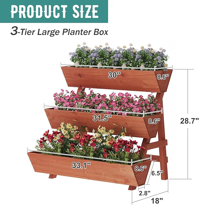 Raised Garden Bed, 3 Tier Vertical Garden Planter - Image 6