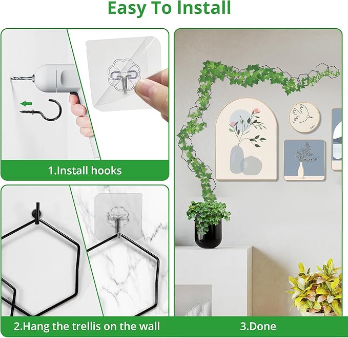 24 Pcs Chain Trellis for Climbing Plants, 120 Inch Long Metal Plant Trellis - Image 5