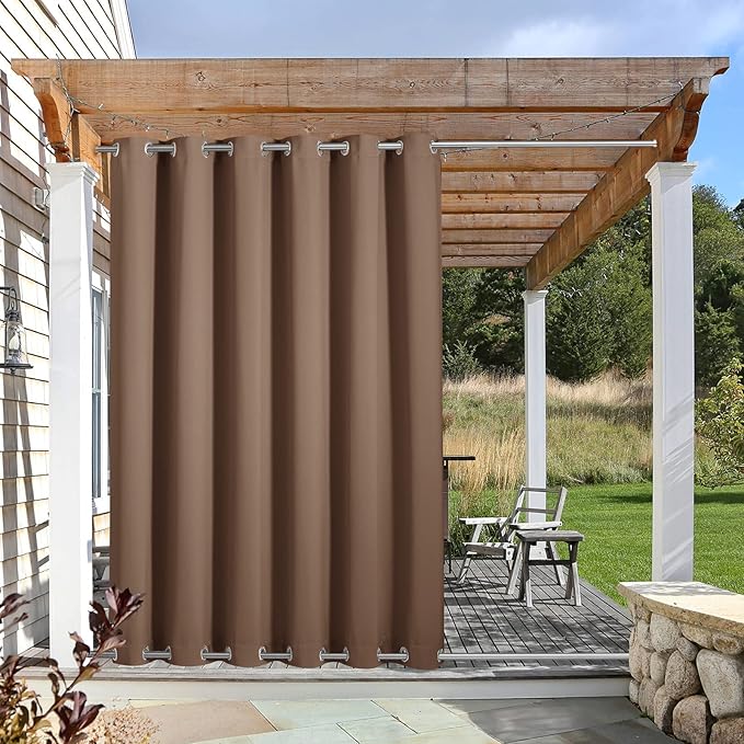 NICETOWN Outdoor Curtain for Patio Waterproof 84" W by 95" L, Thermal Insulated by NICETOWN