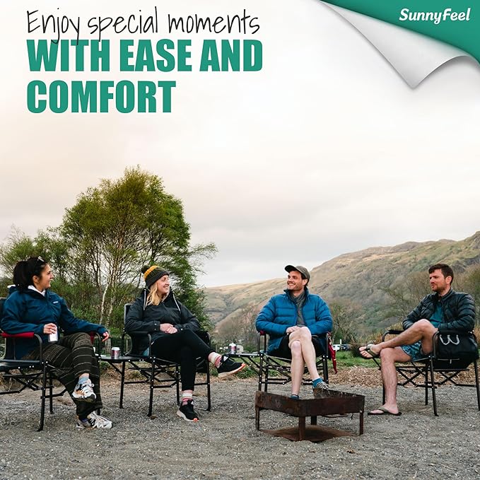 SUNNYFEEL Camping Directors Chair, Heavy Duty, Oversized Portable Folding Chair - Image 6