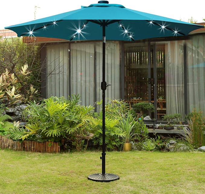 Sunnyglade 9' Solar LED Lighted Patio Umbrella - Image 5
