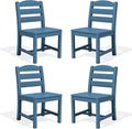 SERWALL Outdoor Dining Chairs Set of 4, All-Weather HDPE Patio Chair by SERWALL