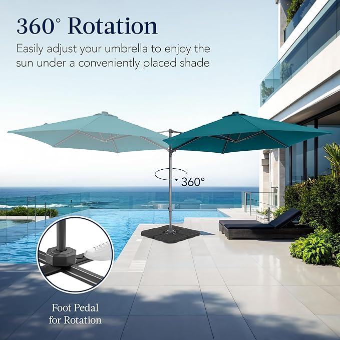 Best Choice Products 10ft Offset Cantilever Hanging Market Patio Umbrella - Image 3