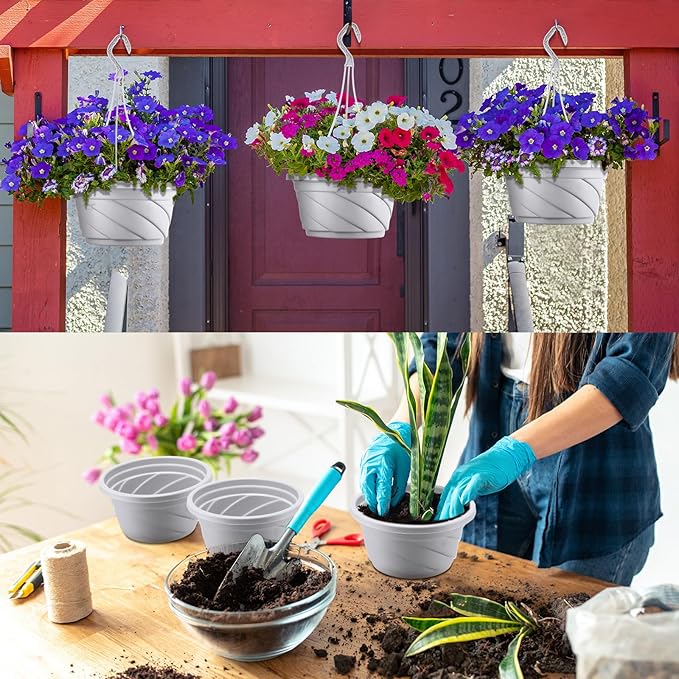 Tioncy 50 Pcs Plastic Hanging Planter Round Hanging Pot - Image 4