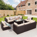 NICESOUL 9 Piece Patio Furniture Conversation Set, Extra Large Size Outdoor by NICESOUL