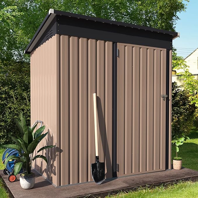 AECOJOY 5' x 3' Outdoor Storage Shed, Small Metal Shed by AECOJOY