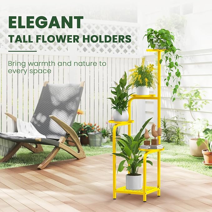 TOSKING 5 Tier Tall Plant Stand Indoor Outdoor, Heavy Duty Corner Shelf - Image 8