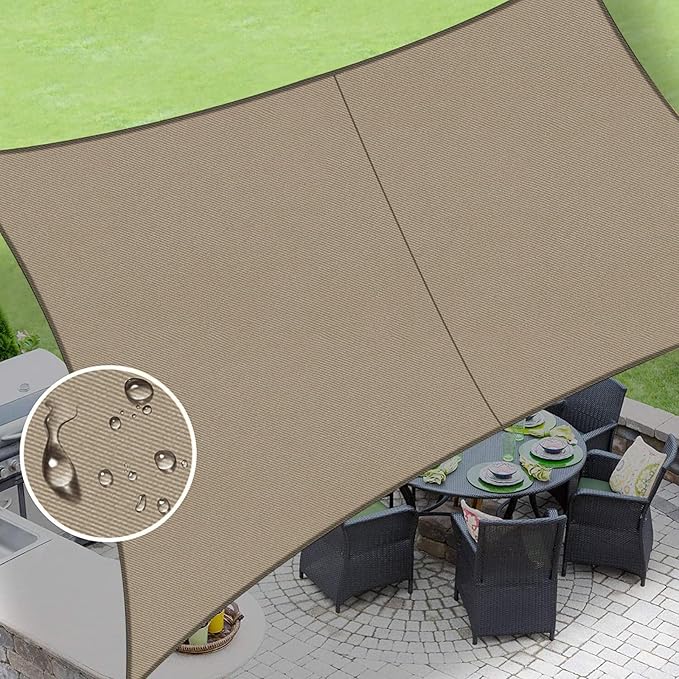 LOVE STORY Rectangle 8'x16' Waterproof Sun Shade Sail Canopy UV Block by LOVESTORY