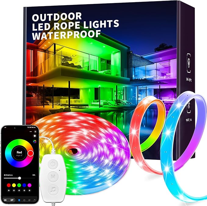 KSIPZE Outdoor LED Rope Lights, IP68 Waterproof Outside Led Lights by KSIPZE