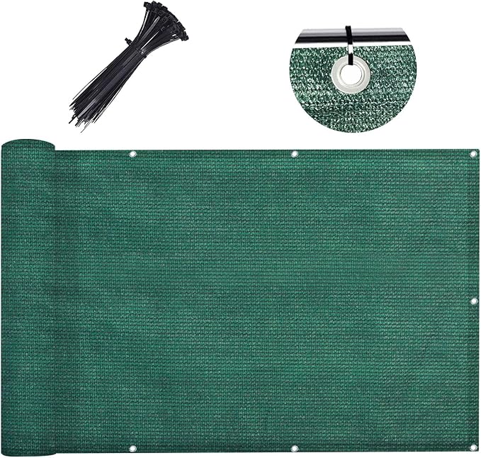 LOVE STORY 3'x10' Dark Green Balcony Screen Privacy Fence Cover UV Protection - Image 2