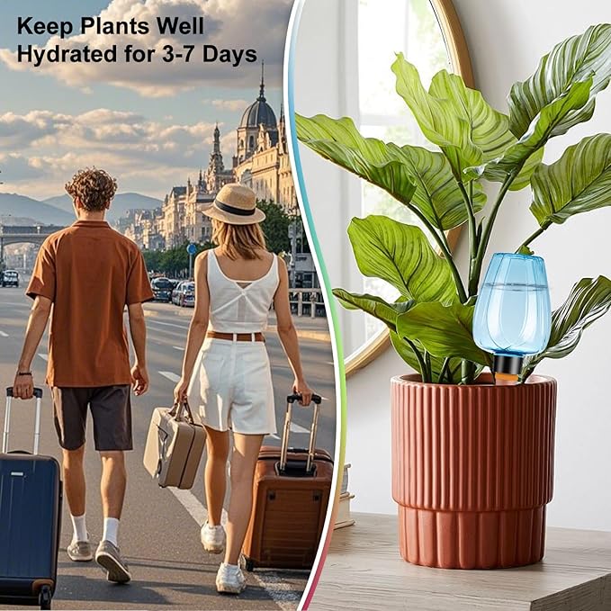 8 Pcs Plant Watering Globes Self Watering Planter Insert Plants Top Fill Water - Image 4