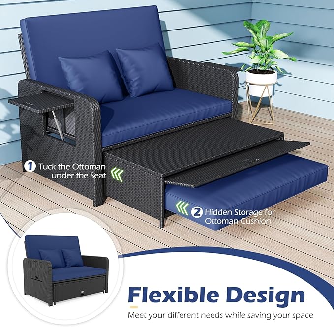 Tangkula Patio Rattan Daybed - Image 4