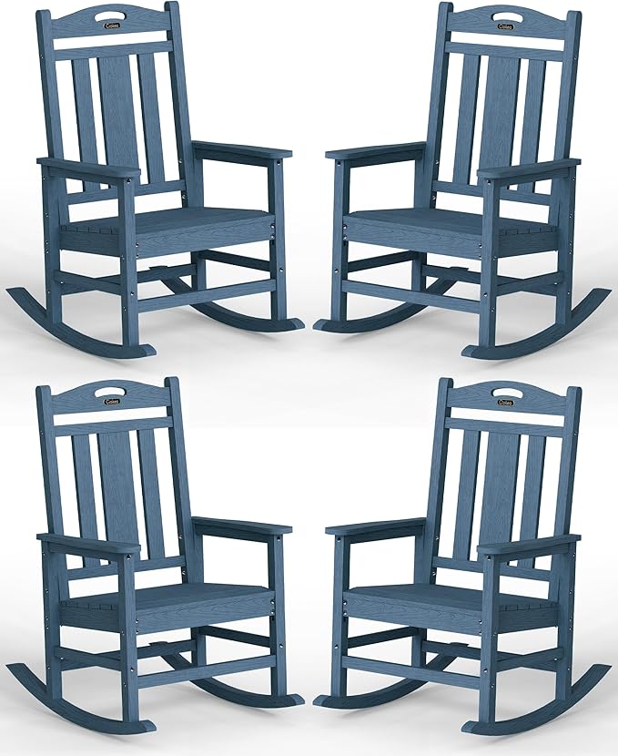 Ciokea Oversized Outdoor Rocking Chairs Set of 4, 380lbs Heavy-Duty Large Patio by CIOKEA