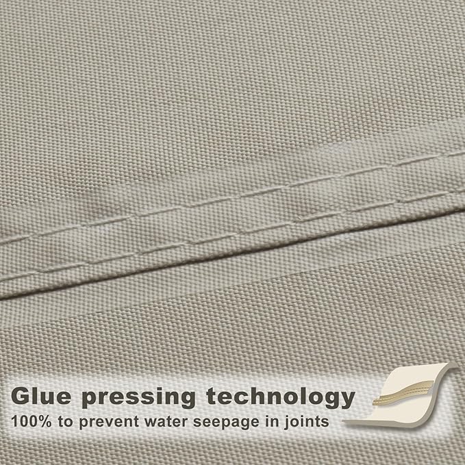 SUNNY GUARD Waterproof Sun Shade Sail 5'x5'x7.1' Taupe Right Triangle UV Block - Image 4