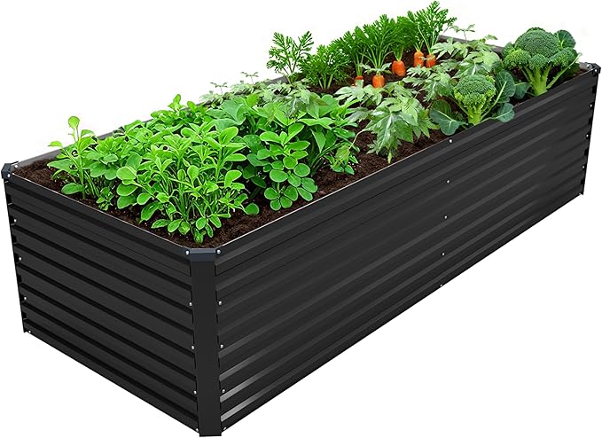 8x2x2FT Galvanized Raised Garden Bed Kit, Vegetable Plant Boxes-Rectangle Metal by DIIYIV