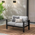 Wisteria Lane Patio Furniture Aluminum Loveseat, All-Weather Outdoor 2 Seats by WisteriaLane