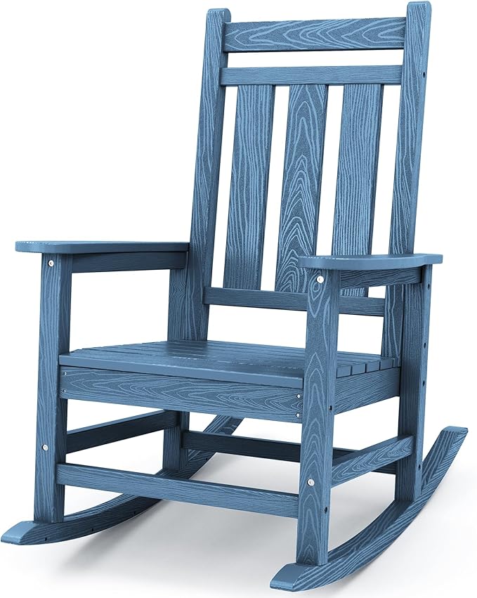 KINGYES Oversized Outdoor Rocking Chair, All-Weather Patio Rocking Chairs by KINGYES