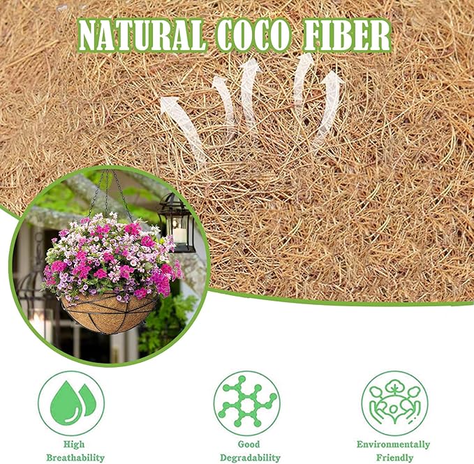 12x80 Inch Coconut Liner Roll for Planters Flower Basket Natural Coco Fiber - Image 2