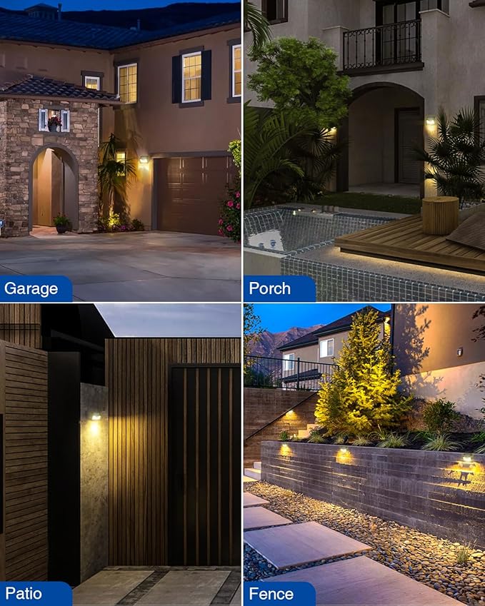 Peasur Solar Lights Outdoor Waterproof, Warm White Motion Sensor Lights Dusk to - Image 7